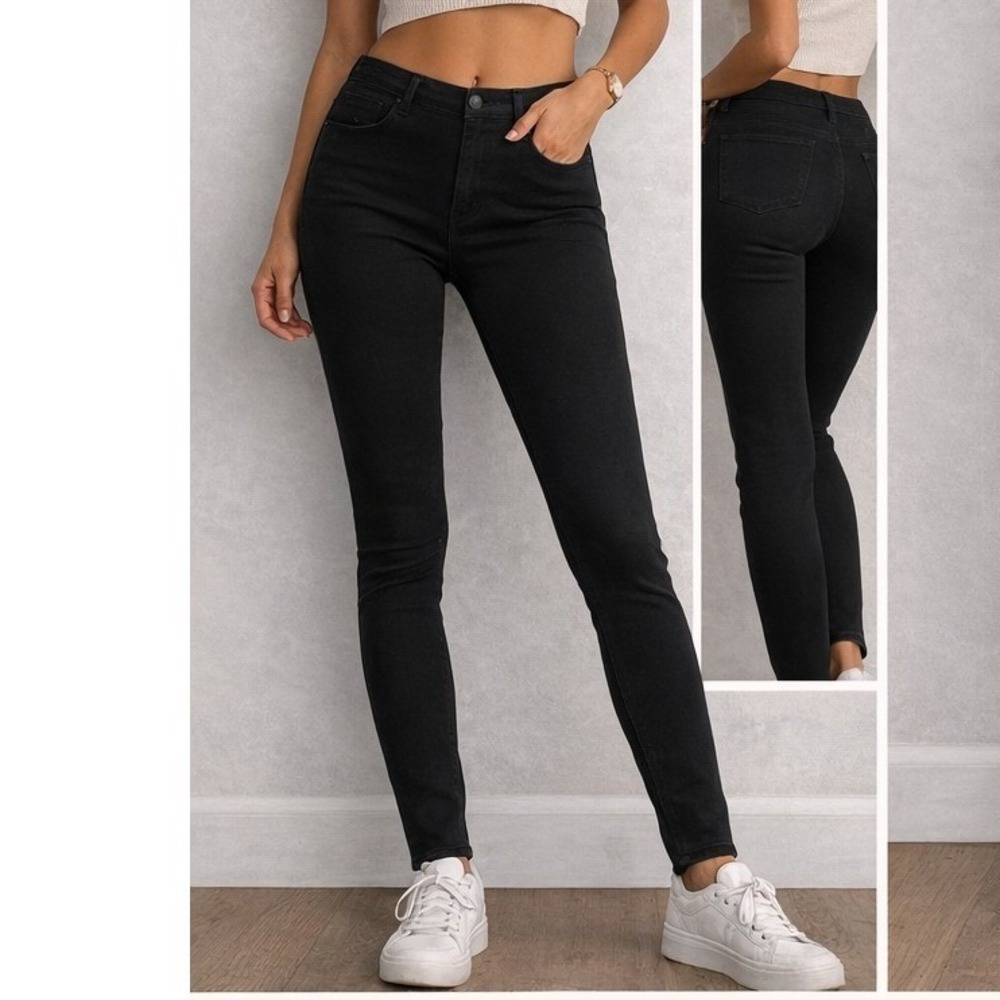 Spanx Ankle Jean-ish Leggings Black High Waist Slim Fit Pull On Pants Womens M